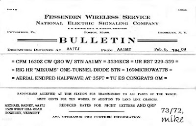 Minimalist Mania:  AA1TJ-AA1MY QSL, New Yahoo Group