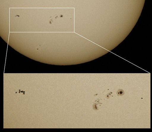 Shuttle and Space Station (and Sunspot)