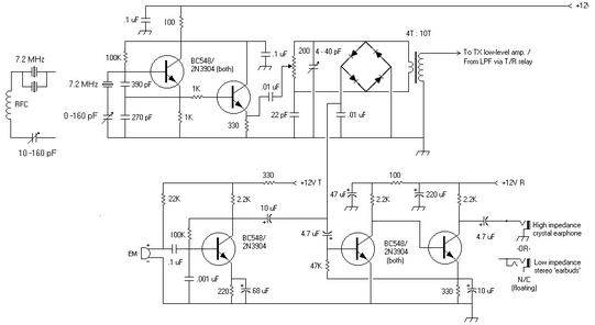 Schematic of the VK3YE “DSB-On-The-Beach” Rig
