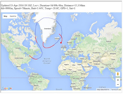 VE3KCL Balloon makes “several loops around Greenland”