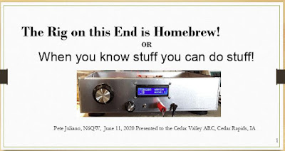 Pete Juliano’s Presentation to the Cedar Valley, Iowa Amateur Radio Club (Slides)