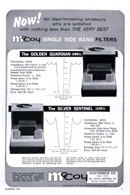 McCoy SSB Crystal Filters (1963)  — But Apparently NOT the Real (Lew) McCoy