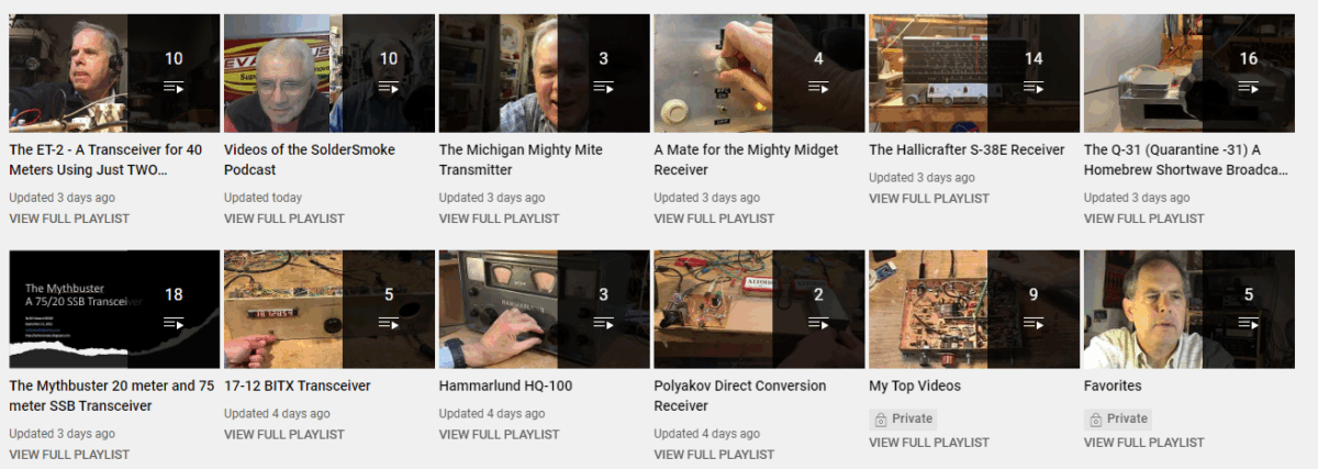 Help SolderSmoke!  Playlists for SolderSmoke YouTube Videos