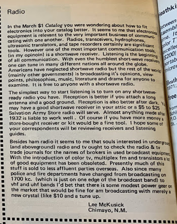 Whole Earth Catalog Part II:  More on SWL (and a Hippy One-Tube Receiver)